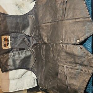 Men's Leather Biker Vest